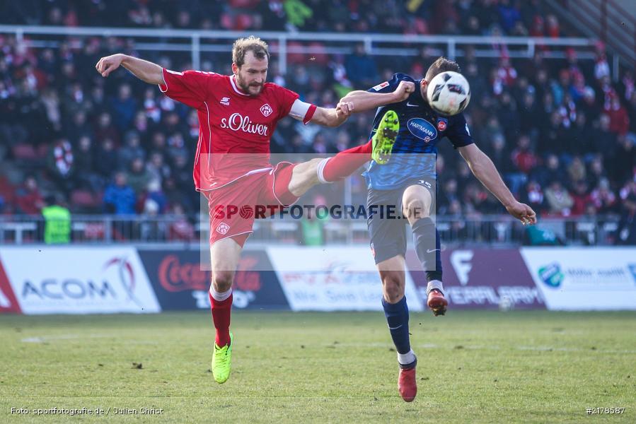 Sebastian Neumann, John Verhoek, 11.02.2017, Dallenberg, flyeralarm Arena, Fussball, 2. Bundesliga, 1. FC Heidenheim 1846, FC Würzburger Kickers - Bild-ID: 2178587