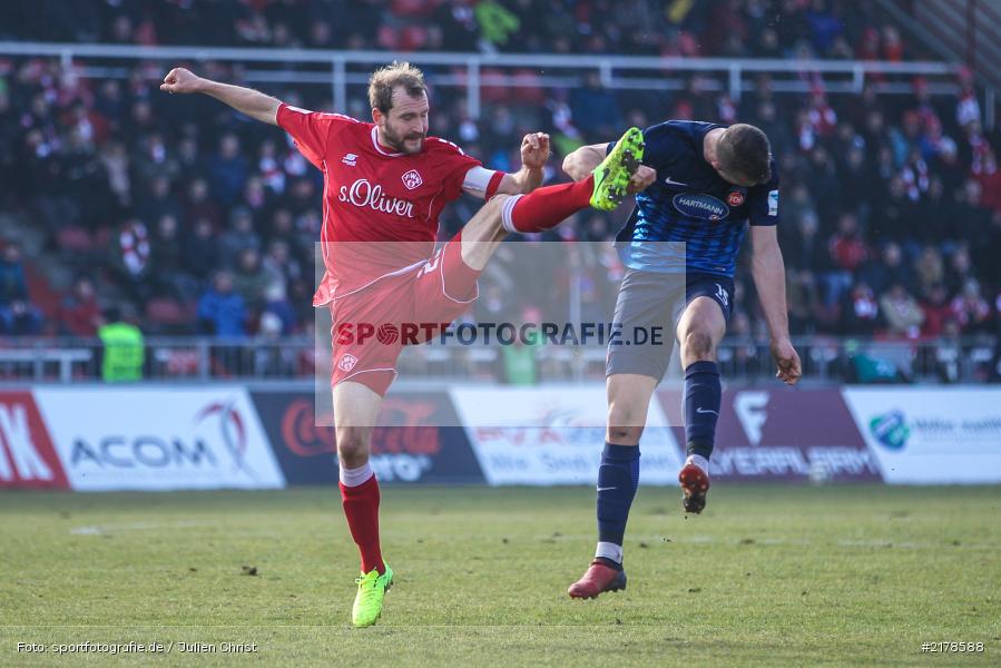 Sebastian Neumann, John Verhoek, 11.02.2017, Dallenberg, flyeralarm Arena, Fussball, 2. Bundesliga, 1. FC Heidenheim 1846, FC Würzburger Kickers - Bild-ID: 2178588
