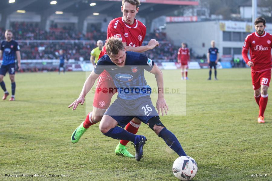 Marcel Titsch-Rivero, Tobias Schröck, 11.02.2017, Dallenberg, flyeralarm Arena, Fussball, 2. Bundesliga, 1. FC Heidenheim 1846, FC Würzburger Kickers - Bild-ID: 2178601