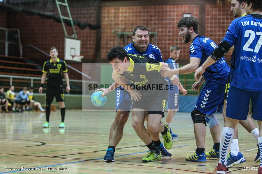 Andreas Obert, Alexander Schultze, Michael Wagner, 18.02.2017, Handball, TSV Mellrichstadt, TSV Karlstadt - Bild-ID: 2178832