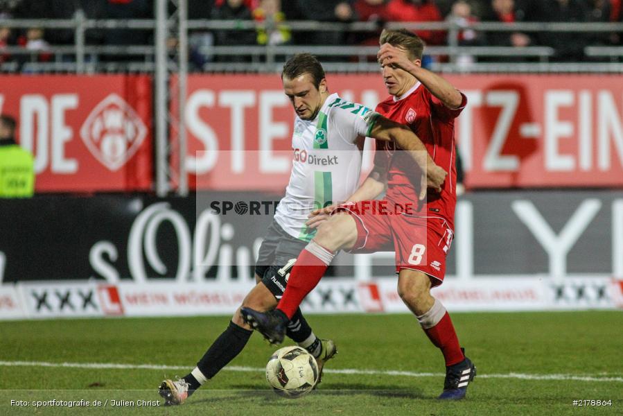 Emanuel Taffertshofer, Veton Berisha, 24.02.2017, Dallenberg, flyeralarm Arena, Fussball, 2. Bundesliga, SpVgg Greuther Fürth, FC Würzburger Kickers - Bild-ID: 2178864