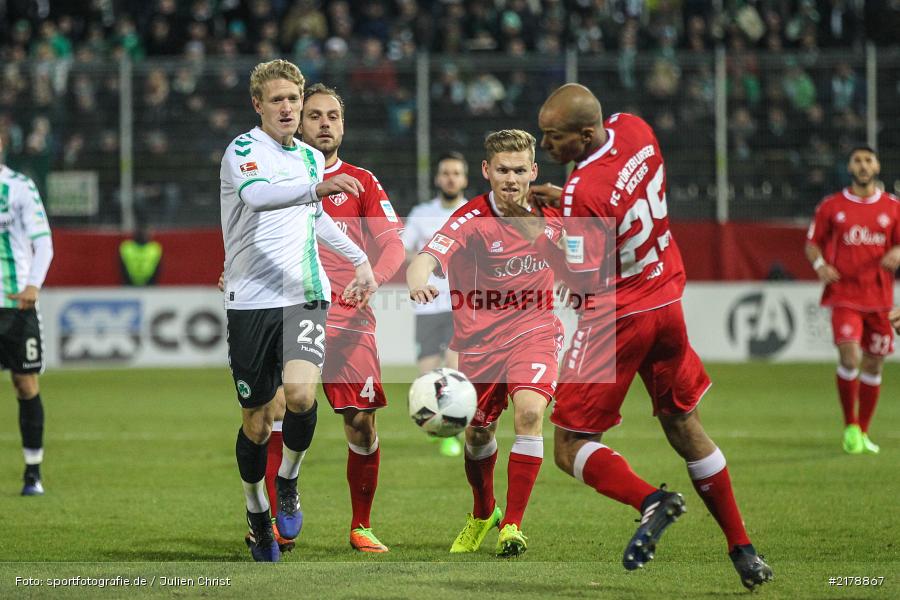 Johannes van den Bergh, Felix Müller, 24.02.2017, Dallenberg, flyeralarm Arena, Fussball, 2. Bundesliga, SpVgg Greuther Fürth, FC Würzburger Kickers - Bild-ID: 2178867