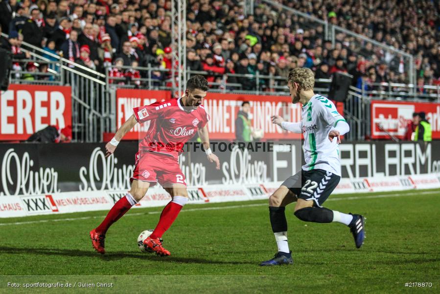 Valdet Rama, Johannes van den Bergh, 24.02.2017, Dallenberg, flyeralarm Arena, Fussball, 2. Bundesliga, SpVgg Greuther Fürth, FC Würzburger Kickers - Bild-ID: 2178870