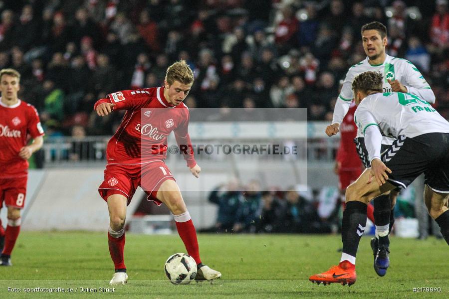 Marcel Franke, Sebastian Ernst, 24.02.2017, Dallenberg, flyeralarm Arena, Fussball, 2. Bundesliga, SpVgg Greuther Fürth, FC Würzburger Kickers - Bild-ID: 2178890
