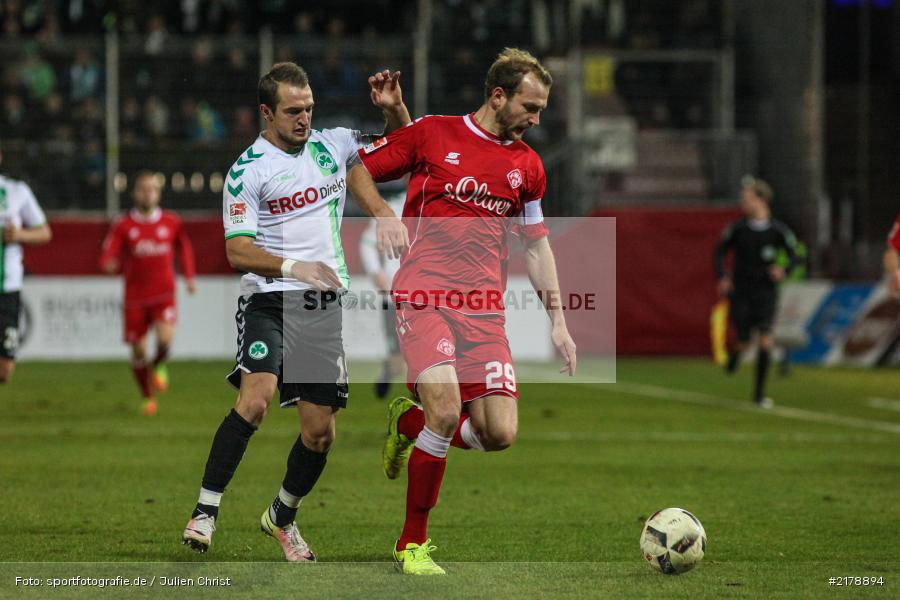 Sebastian Neumann, Veton Berisha, 24.02.2017, Dallenberg, flyeralarm Arena, Fussball, 2. Bundesliga, SpVgg Greuther Fürth, FC Würzburger Kickers - Bild-ID: 2178894
