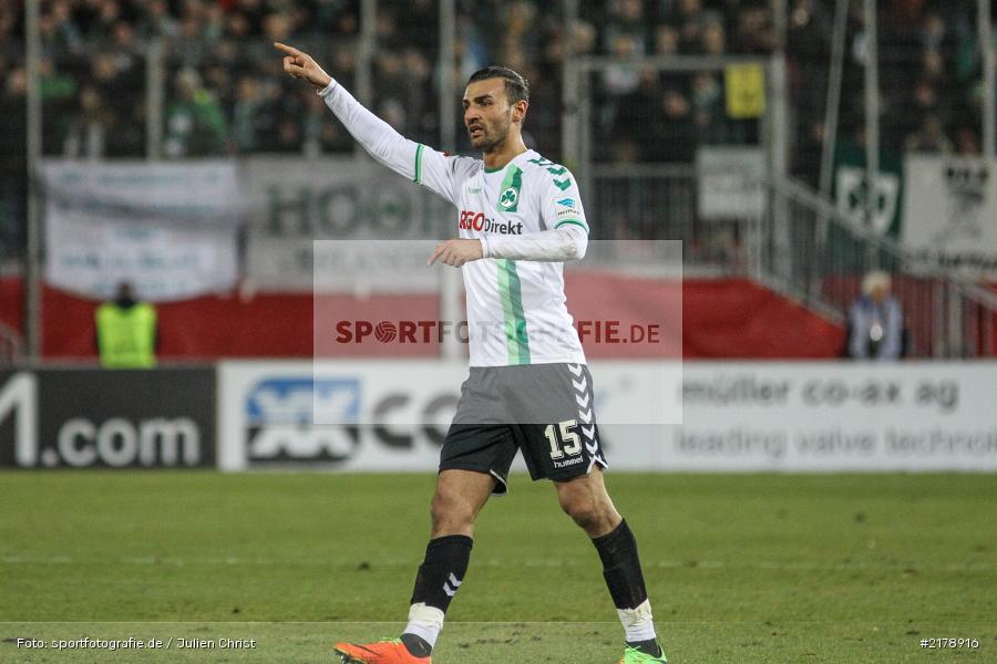 Serdar Dursun, 24.02.2017, Dallenberg, flyeralarm Arena, Fussball, 2. Bundesliga, SpVgg Greuther Fürth, FC Würzburger Kickers - Bild-ID: 2178916