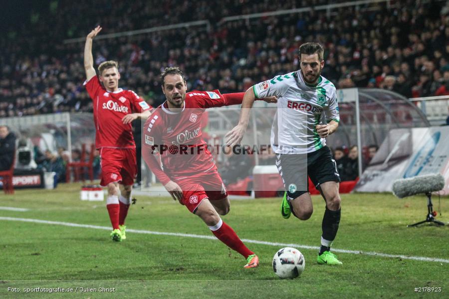 Rico Benatelli, Niko Gießelmann, 24.02.2017, Dallenberg, flyeralarm Arena, Fussball, 2. Bundesliga, SpVgg Greuther Fürth, FC Würzburger Kickers - Bild-ID: 2178923