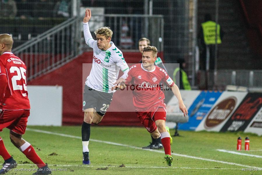 Johannes van den Bergh, Felix Müller, 24.02.2017, Dallenberg, flyeralarm Arena, Fussball, 2. Bundesliga, SpVgg Greuther Fürth, FC Würzburger Kickers - Bild-ID: 2178933