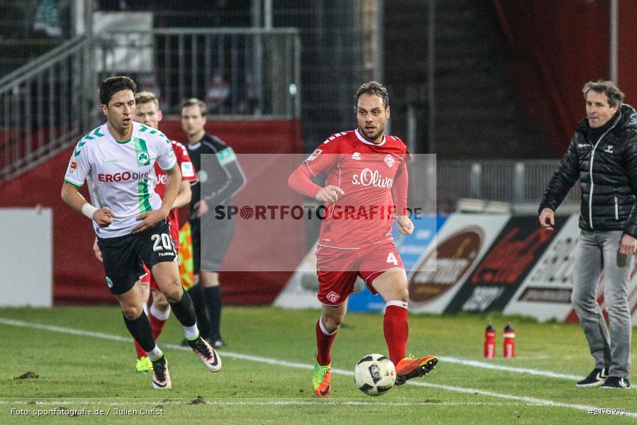 Robert Žulj, Rico Benatelli, 24.02.2017, Dallenberg, flyeralarm Arena, Fussball, 2. Bundesliga, SpVgg Greuther Fürth, FC Würzburger Kickers - Bild-ID: 2178972