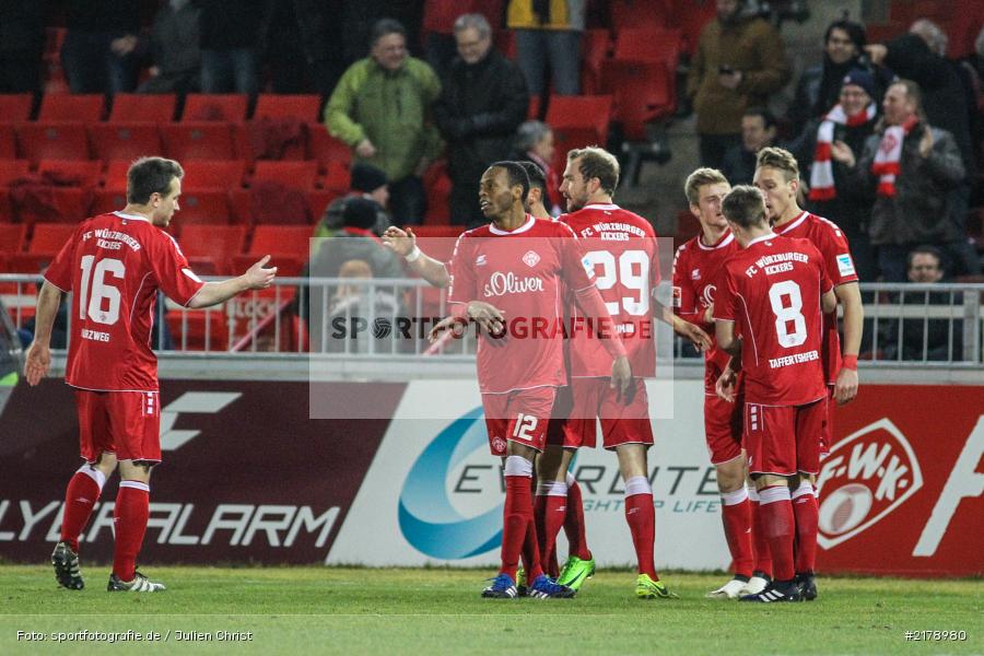 Júnior Díaz, Sebastian Ernst, Sebastian Neumann, Emanuel Taffertshofer, Tobias Schröck, 24.02.2017, Dallenberg, flyeralarm Arena, Fussball, 2. Bundesliga, SpVgg Greuther Fürth, FC Würzburger Kickers - Bild-ID: 2178980