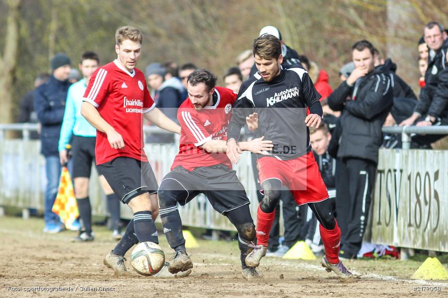 Pascal Scholz, Steffen Bachmann, 25.02.2017, Landesliga Nord, Fussball, 1. FC Lichtenfels, TSV Karlburg - Bild-ID: 2179058