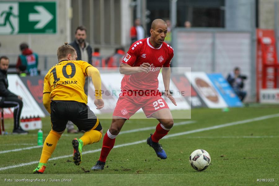 David Pisot, Marvin Stefaniak, 11.03.2017, Dallenberg, flyeralarm Arena, Fussball, 2. Bundesliga, SG Dynamo Dresden, FC Würzburger Kickers - Bild-ID: 2182023