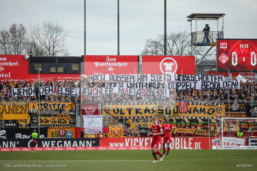 Spruchband, 11.03.2017, Dallenberg, flyeralarm Arena, Fussball, 2. Bundesliga, SG Dynamo Dresden, FC Würzburger Kickers - Bild-ID: 2182061