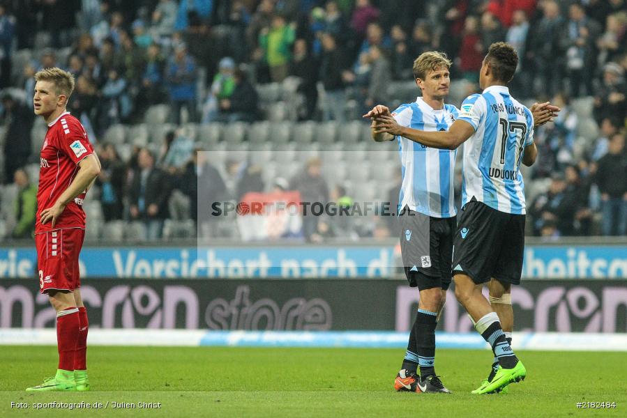 Felix Uduokhai, Patrick Weihrauch, Allianz Arena, 17.03.2017, Fussball, 2. Bundesliga, FC Würzburger Kickers, TSV 1860 München - Bild-ID: 2182484