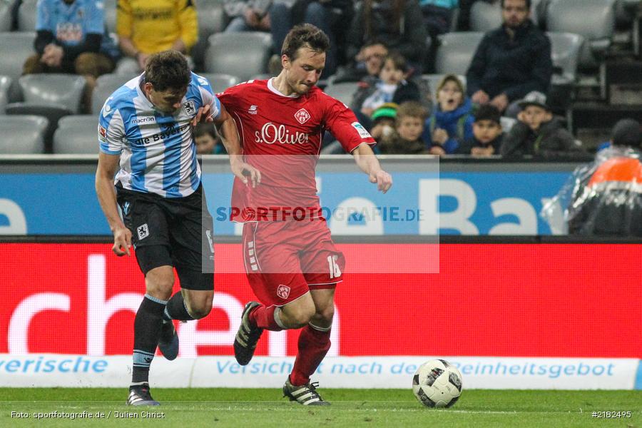 Sebastian Boenisch, Peter Kurzweg, Allianz Arena, 17.03.2017, Fussball, 2. Bundesliga, FC Würzburger Kickers, TSV 1860 München - Bild-ID: 2182495