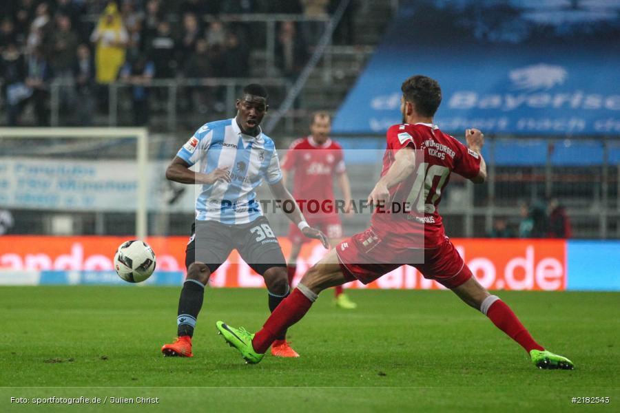 Romuald Lacazette, Nejmeddin Daghfous, Allianz Arena, 17.03.2017, Fussball, 2. Bundesliga, FC Würzburger Kickers, TSV 1860 München - Bild-ID: 2182543