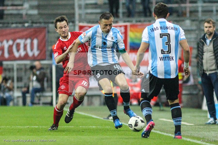 Ivica Olic, Peter Kurzweg, Allianz Arena, 17.03.2017, Fussball, 2. Bundesliga, FC Würzburger Kickers, TSV 1860 München - Bild-ID: 2182583