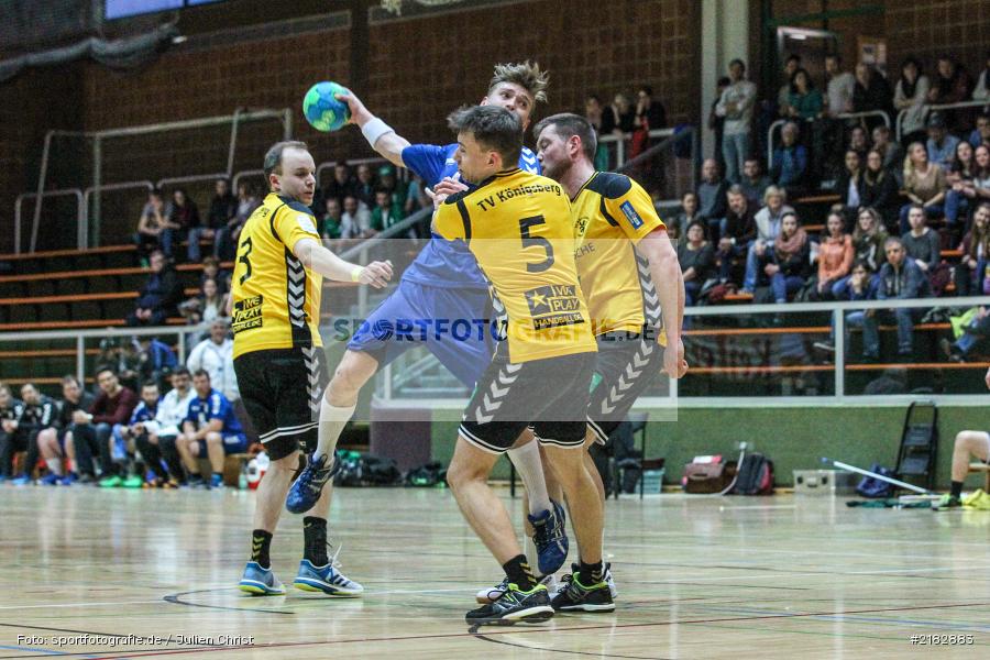 Jonas Holaschke, Alexander Sinner, 19.03.2017, Bezirksliga Nord, Handball, TV Königsberg, TSV Karlstadt - Bild-ID: 2182883