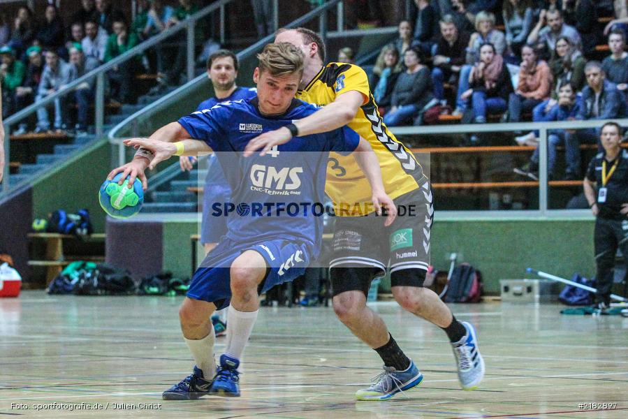 Jonas Holaschke, Stephan Rausch, 19.03.2017, Bezirksliga Nord, Handball, TV Königsberg, TSV Karlstadt - Bild-ID: 2182897