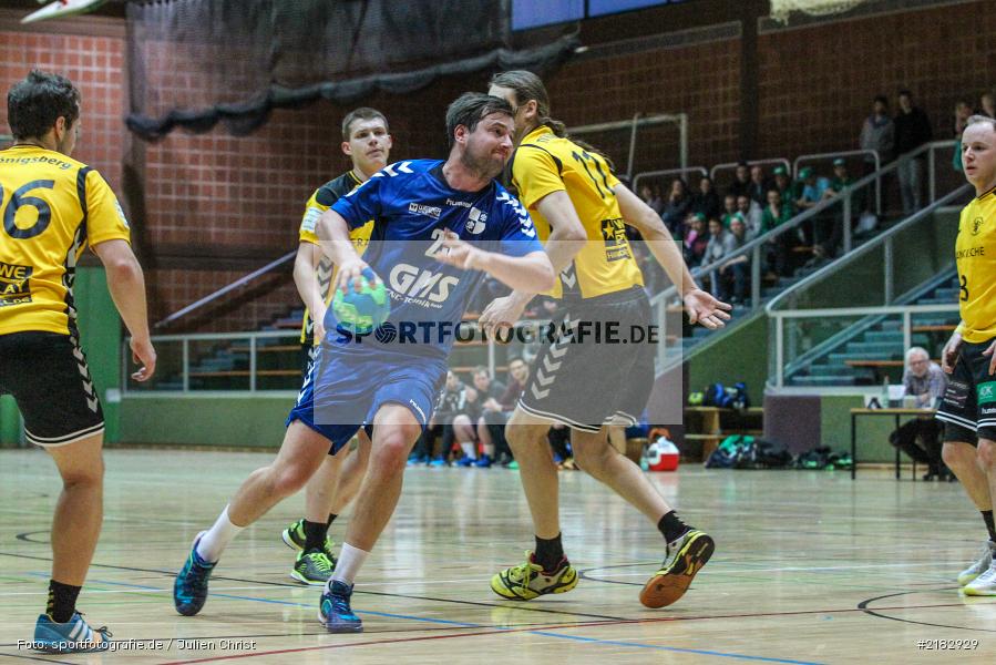 Sebastian Reiss, Michael Schneider, 19.03.2017, Bezirksliga Nord, Handball, TV Königsberg, TSV Karlstadt - Bild-ID: 2182929