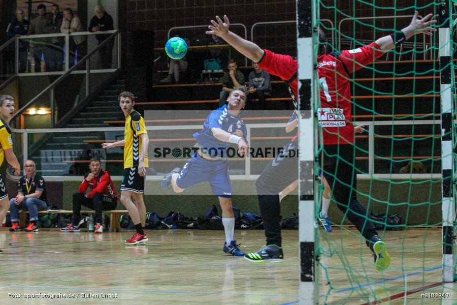 Jonas Holaschke, Tobias Valtenmeier, 19.03.2017, Bezirksliga Nord, Handball, TV Königsberg, TSV Karlstadt - Bild-ID: 2182949