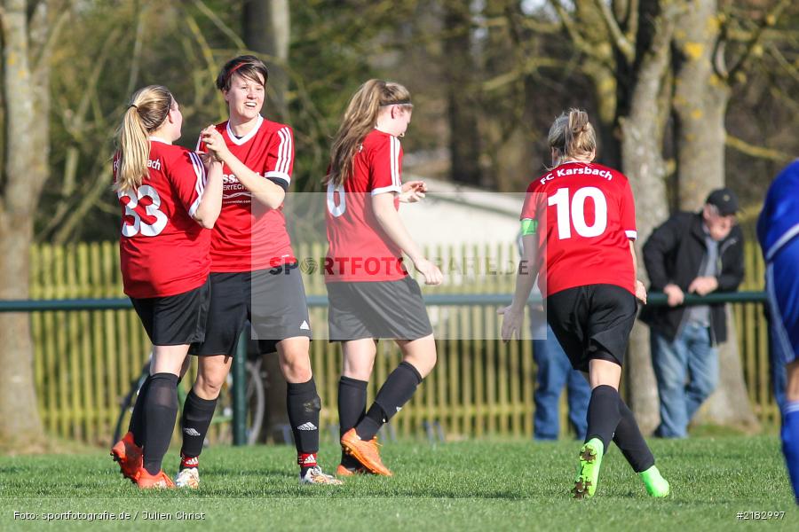 Tamira Stegmann, Angelina Schreck, Luisa Brandt, Marie Theres Franz, 25.03.2017, Landesliga Nord (Frauen), Schwabthaler SV (N), FC Karsbach - Bild-ID: 2182997