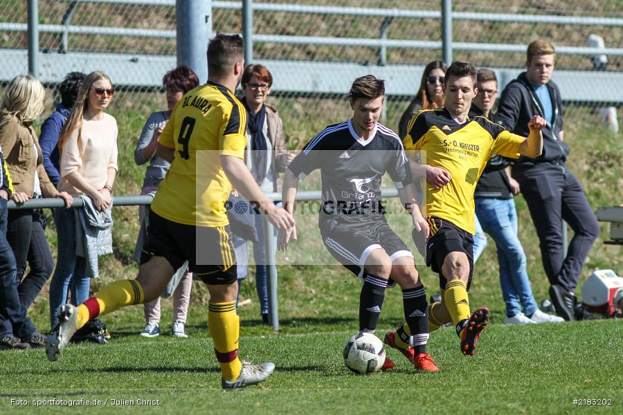 Robin Schindler, Lukas Teske, 26.03.2017, Kreisklasse Würzburg, FC Karsbach, BSC Aura - Bild-ID: 2183202