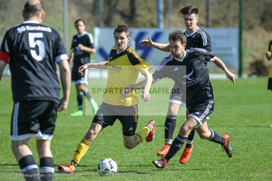 David Amtmann, Lukas Teske, Robin Schindler, 26.03.2017, Kreisklasse Würzburg, FC Karsbach, BSC Aura - Bild-ID: 2183207