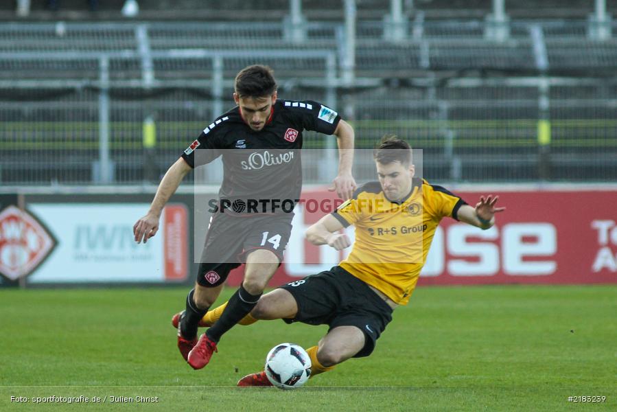 Joannis Karsanidis, Mark Niklas Jaksch, 28.03.2017, flyeralarm Arena, Testspiel, Borussia Fulda, FC Würzbruger Kickers - Bild-ID: 2183239
