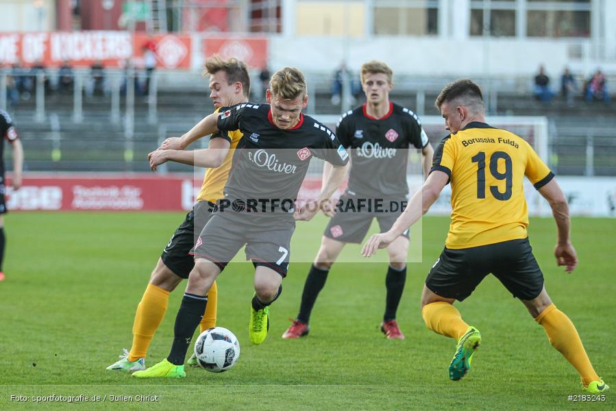 Patrise Gjocaj, Felix Müller, 28.03.2017, flyeralarm Arena, Testspiel, Borussia Fulda, FC Würzbruger Kickers - Bild-ID: 2183243