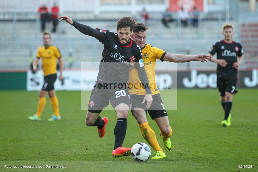 Patrise Gjocaj, Daniel Nagy, 28.03.2017, flyeralarm Arena, Testspiel, Borussia Fulda, FC Würzbruger Kickers - Bild-ID: 2183281