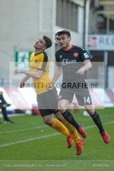 Joannis Karsanidis, Mark Niklas Jaksch, 28.03.2017, flyeralarm Arena, Testspiel, Borussia Fulda, FC Würzbruger Kickers - Bild-ID: 2183286