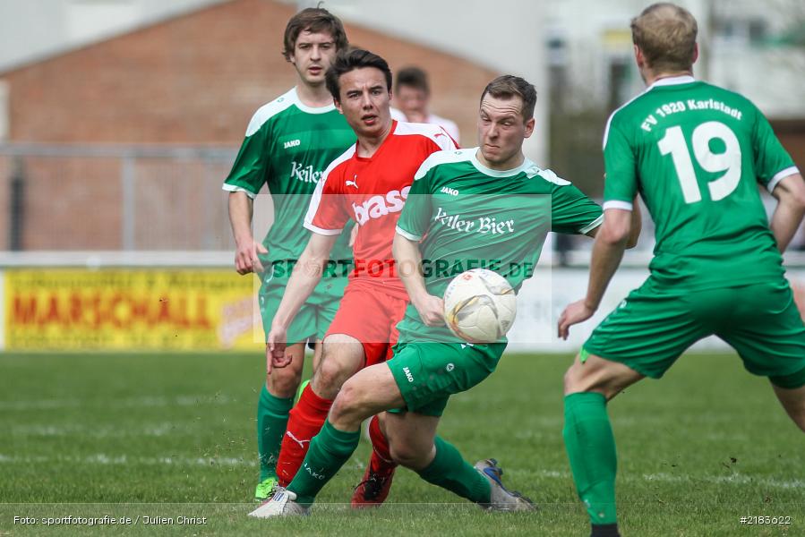 Manuel Rumpel, Alexander Beck, 02.04.2017, Fussball, Bezirksliga Unterfranken West, TuS Frammersbach, FV Karlstadt - Bild-ID: 2183622 Manuel Rumpel, Alexander Beck, 02.04.2017, Fussball, Bezirksliga Unterfranken West, TuS Frammersbach, FV Karlstadt - Bild-ID: 2183622