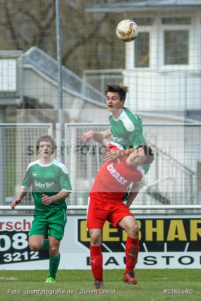 Alexander Beck, Johannes Schreiner, 02.04.2017, Fussball, Bezirksliga Unterfranken West, TuS Frammersbach, FV Karlstadt - Bild-ID: 2183680 Alexander Beck, Johannes Schreiner, 02.04.2017, Fussball, Bezirksliga Unterfranken West, TuS Frammersbach, FV Karlstadt - Bild-ID: 2183680