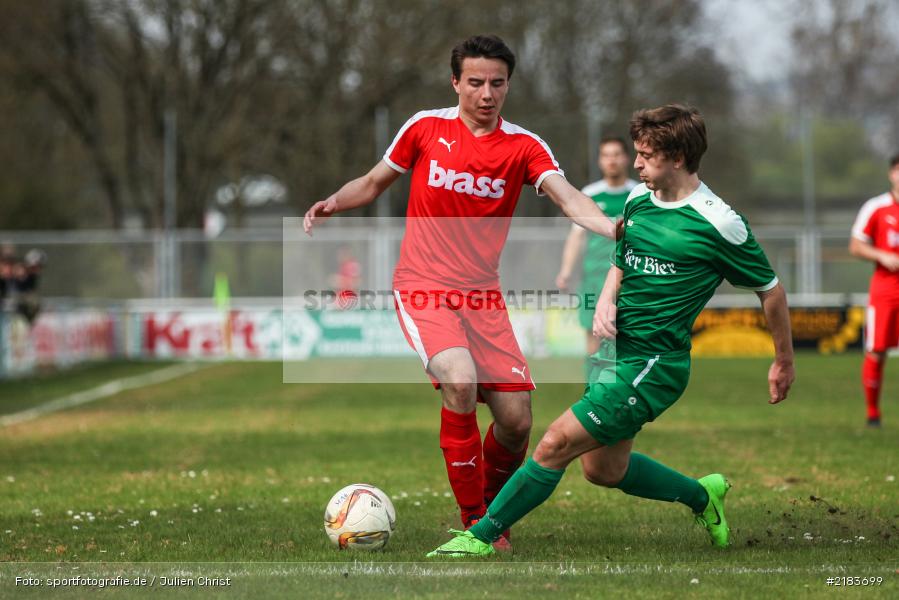 Alexander Beck, Markus Mjalov, 02.04.2017, Fussball, Bezirksliga Unterfranken West, TuS Frammersbach, FV Karlstadt - Bild-ID: 2183699 Alexander Beck, Markus Mjalov, 02.04.2017, Fussball, Bezirksliga Unterfranken West, TuS Frammersbach, FV Karlstadt - Bild-ID: 2183699