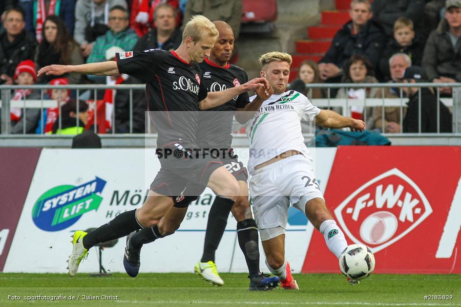 David Pisot, Clemens Schoppenhauer, Niclas Füllkrug, 07.04.2017, Fussball, 2. Bundesliga, Hannover 96, FC Würzburger Kickers - Bild-ID: 2183829 David Pisot, Clemens Schoppenhauer, Niclas Füllkrug, 07.04.2017, Fussball, 2. Bundesliga, Hannover 96, FC Würzburger Kickers - Bild-ID: 2183829