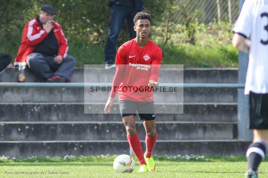Lukas Boateng, 08.04.2017, Bayernliga Nord, SV Erlenbach/Main, FC Würzburger Kickers II - Bild-ID: 2183953