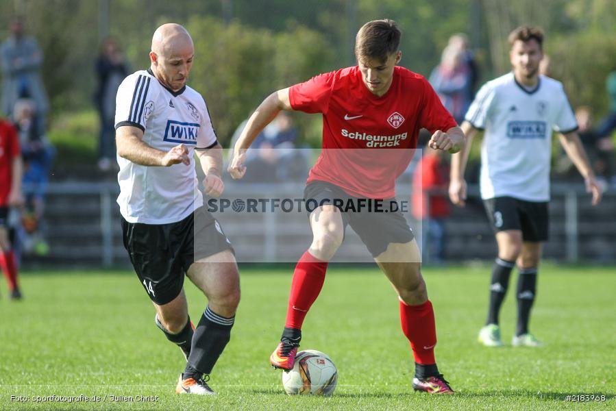 Dominik Wüst, Philipp Hörst, 08.04.2017, Bayernliga Nord, SV Erlenbach/Main, FC Würzburger Kickers II - Bild-ID: 2183968
