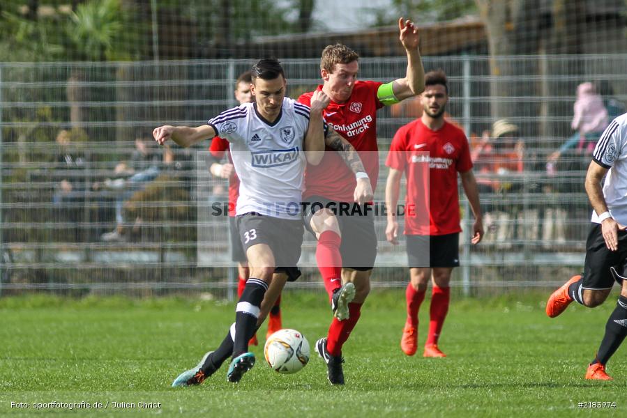 Sebastian Fries, Arwed Kellner, 08.04.2017, Bayernliga Nord, SV Erlenbach/Main, FC Würzburger Kickers II - Bild-ID: 2183974