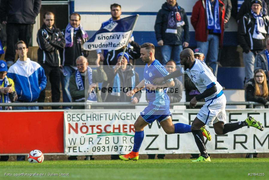 Joseph Mensah, Björn Schnitzer, 13.04.2017, Würzburg, Bayernliga Nord, SV Viktoria Aschaffenburg, Würzburger FV - Bild-ID: 2184255