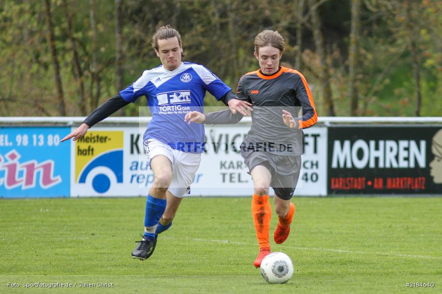 Philipp Eckstein, Tim Hofbauer, 22.04.2017, Bezirksoberliga U19, (SG) FC Hösbach, JFG Kreis Karlstadt - Bild-ID: 2184640