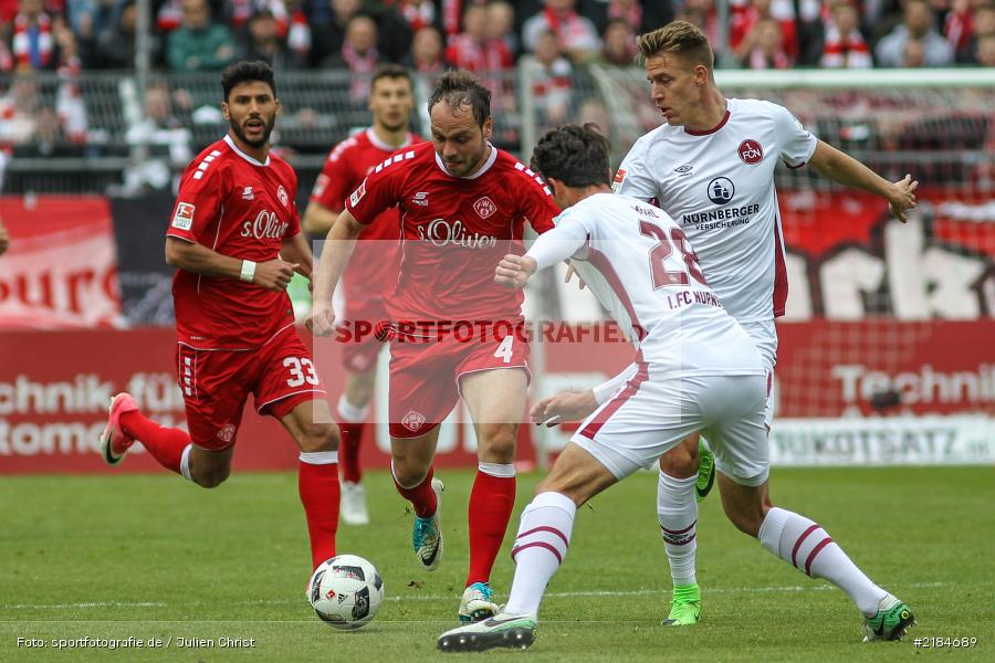 Rico Benatelli, Lukas Mühl, 23.04.2017, flyeralarm Arena, 2. Bundesliga, 1. FC Nürnberg, FC Würzburger Kickers - Bild-ID: 2184689 Rico Benatelli, Lukas Mühl, 23.04.2017, flyeralarm Arena, 2. Bundesliga, 1. FC Nürnberg, FC Würzburger Kickers - Bild-ID: 2184689
