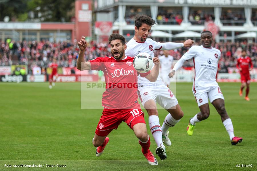 Lukas Mühl, Nejmeddin Daghfous, 23.04.2017, flyeralarm Arena, 2. Bundesliga, 1. FC Nürnberg, FC Würzburger Kickers - Bild-ID: 2184690 Lukas Mühl, Nejmeddin Daghfous, 23.04.2017, flyeralarm Arena, 2. Bundesliga, 1. FC Nürnberg, FC Würzburger Kickers - Bild-ID: 2184690
