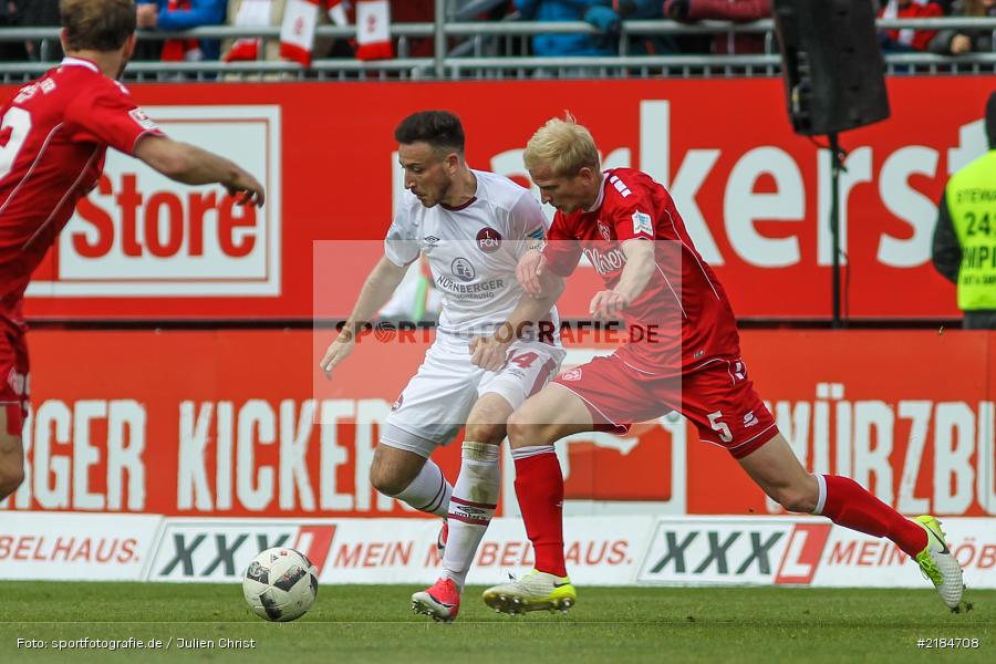 Clemens Schoppenhauer, Kevin Möhwald, 23.04.2017, flyeralarm Arena, 2. Bundesliga, 1. FC Nürnberg, FC Würzburger Kickers - Bild-ID: 2184708 Clemens Schoppenhauer, Kevin Möhwald, 23.04.2017, flyeralarm Arena, 2. Bundesliga, 1. FC Nürnberg, FC Würzburger Kickers - Bild-ID: 2184708