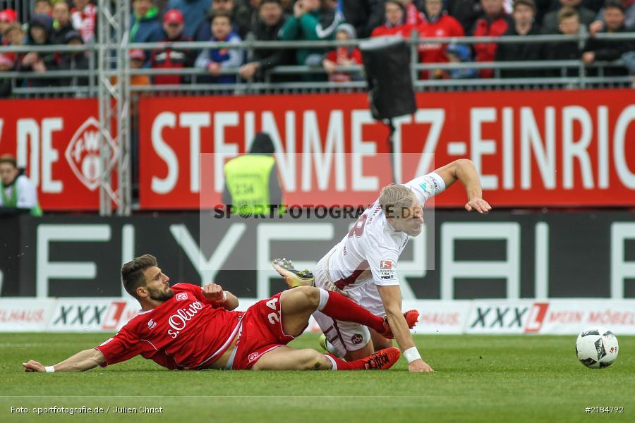 Valdet Rama, Hanno Behrens, 23.04.2017, flyeralarm Arena, 2. Bundesliga, 1. FC Nürnberg, FC Würzburger Kickers - Bild-ID: 2184792 Valdet Rama, Hanno Behrens, 23.04.2017, flyeralarm Arena, 2. Bundesliga, 1. FC Nürnberg, FC Würzburger Kickers - Bild-ID: 2184792