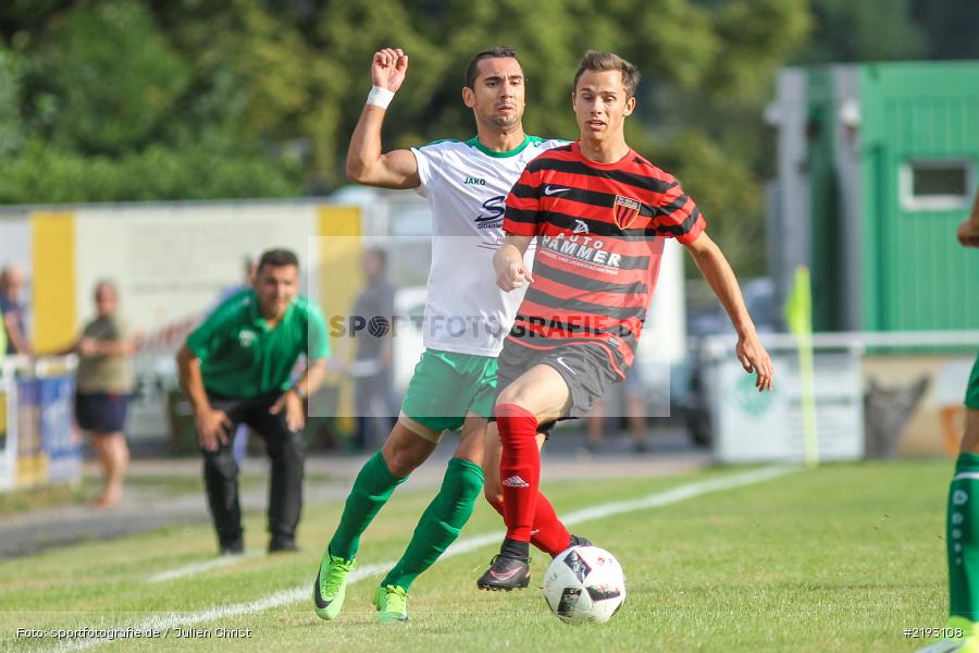 Nicolas Schubert, Johan Brahimi, Karlstadt, 09.08.2017, Fussball, Bezirksliga Ufr. West, TSV Rottendorf, FV Karlstadt - Bild-ID: 2193108