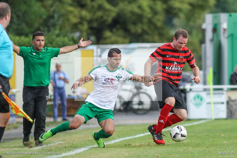 Julian Wolff, Johan Brahimi, Karlstadt, 09.08.2017, Fussball, Bezirksliga Ufr. West, TSV Rottendorf, FV Karlstadt - Bild-ID: 2193123