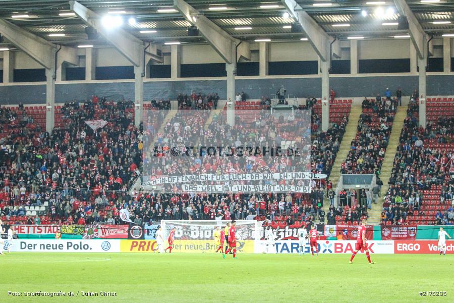 Spruchband, SVW, FWK, Fussball, DFB, Bieberer Berg, Hessen, Offenbach, 12.08.2017, DFB-Pokal, SV Werder Bremen, FC Würzburger Kickers - Bild-ID: 2193203