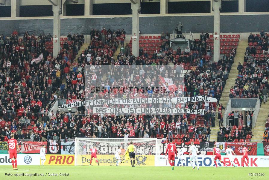 Spruchband, SVW, FWK, Fussball, DFB, Bieberer Berg, Hessen, Offenbach, 12.08.2017, DFB-Pokal, SV Werder Bremen, FC Würzburger Kickers - Bild-ID: 2193210