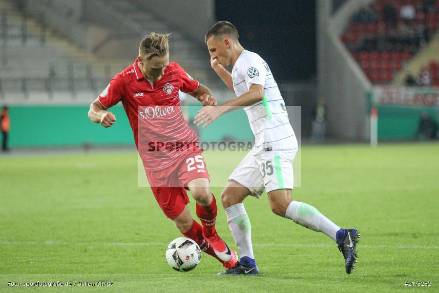 Maximilian Eggestein, Björn Jopek, SVW, FWK, Fussball, DFB, Bieberer Berg, Hessen, Offenbach, 12.08.2017, DFB-Pokal, SV Werder Bremen, FC Würzburger Kickers - Bild-ID: 2193232